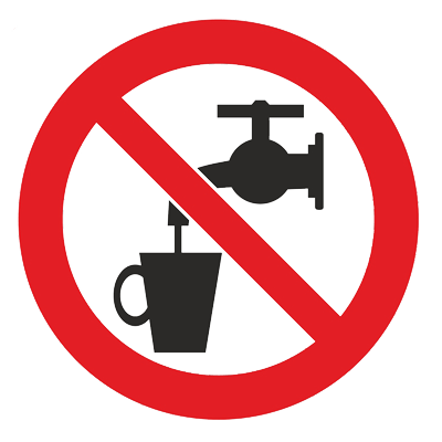 Знак - Запрещается использовать в качестве питьевой воды Р-05