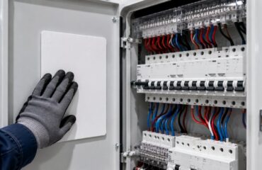 Пиростикер АСТ в электрощите Монтаж пиростикера АСТ на дверцу электрощита